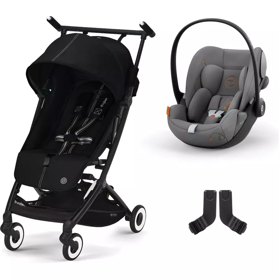 cybex GOLD Buggy Libelle 2 Moon Black inklusive Babyschale Cloud G i-Size Lava Grey und Adapter