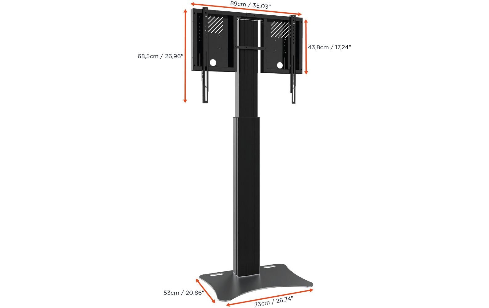 Elektrischer Standfuss Expert Adjust 4286PB - 90 cm Schwarz<br>Elektrisch höhenverstellbarer Display-Ständer Adjust-4286PB - 90 cm