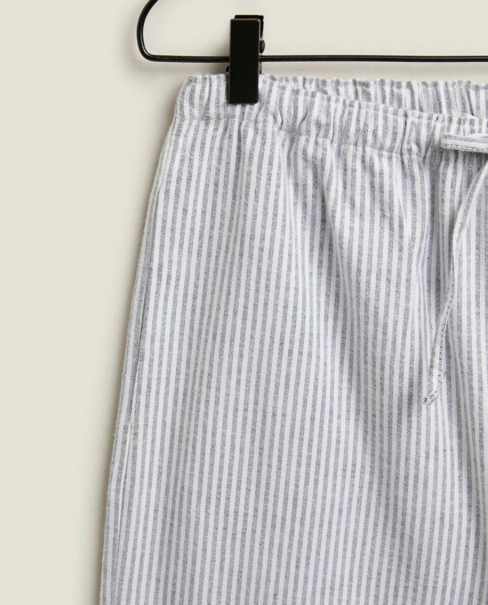 CALÇA DE PIJAMA DE FLANELA LISTRADA