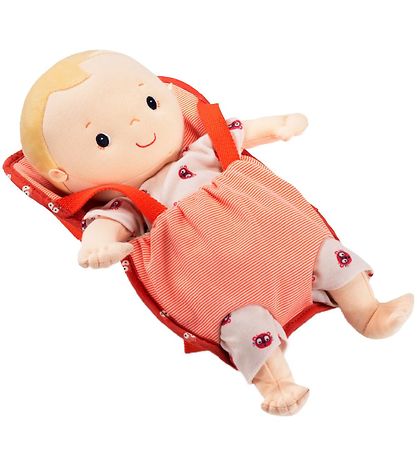 Lilliputiens Babypuppe Babytrage - Rot m. Muster