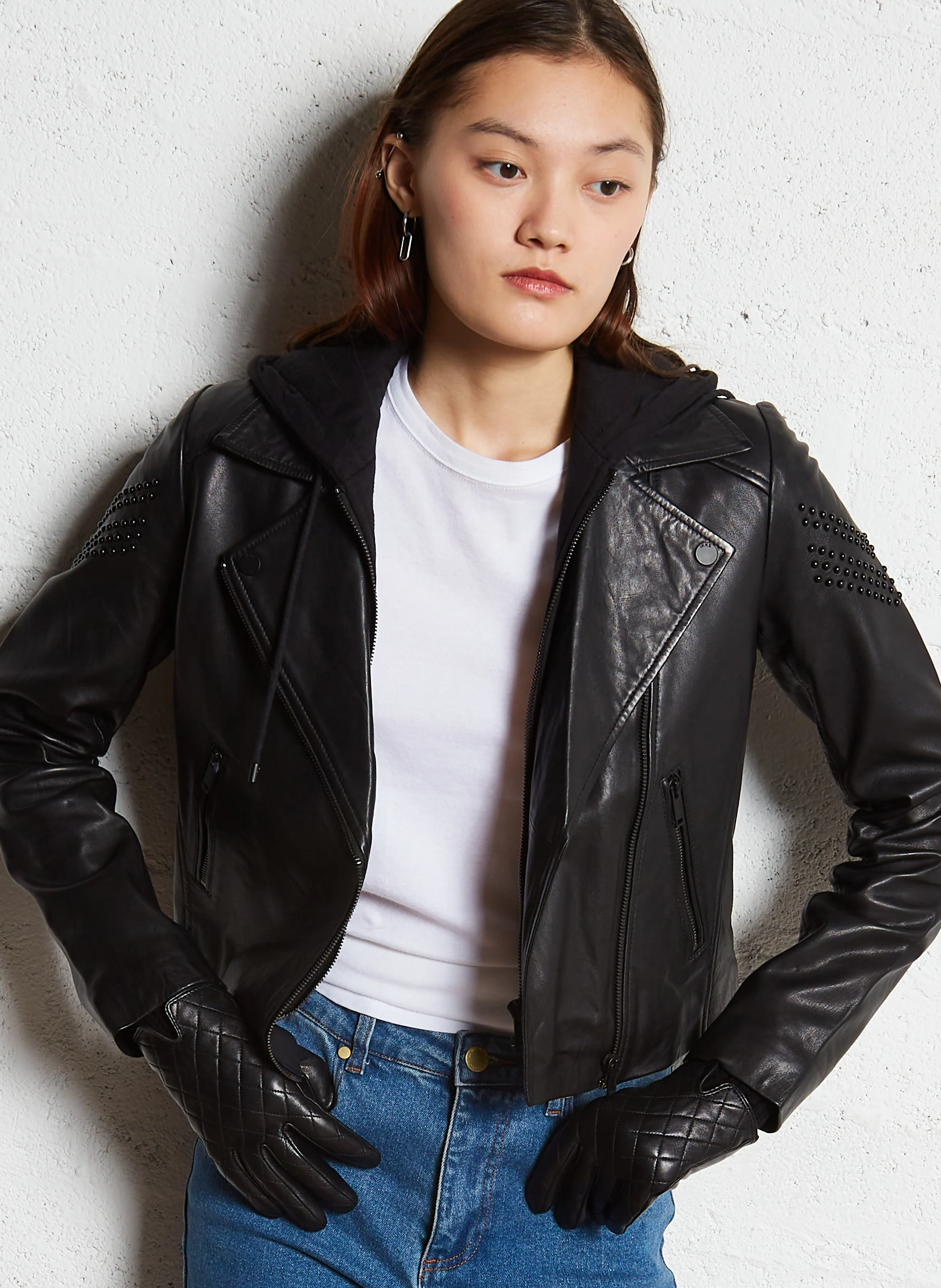 Veste en cuir| Noir
