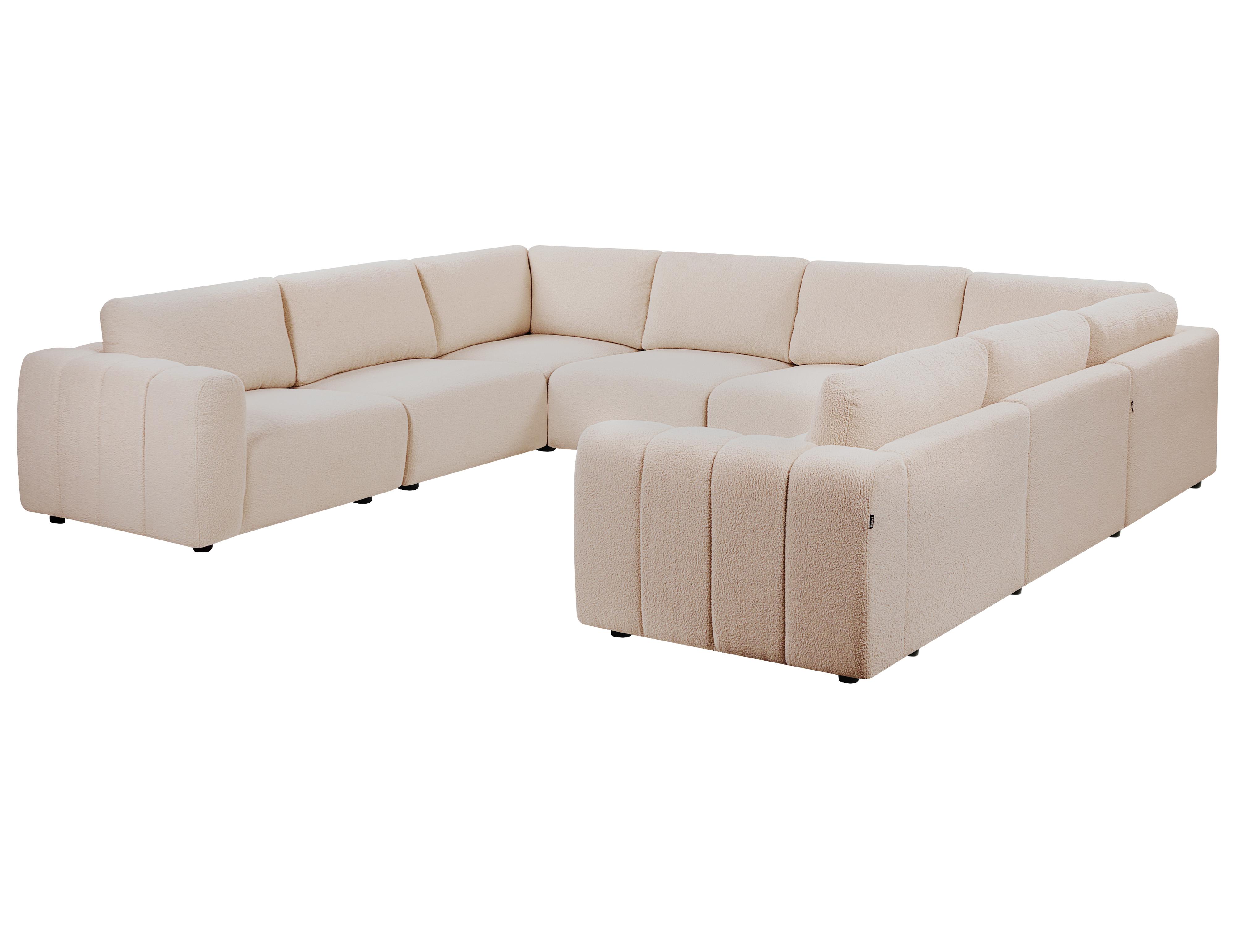 Modulaire U-vormige bank 8-zits KIVVIK Bouclé Beige