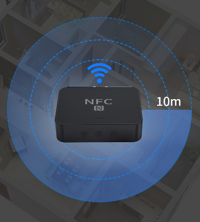 2in1 NFC Bluetooth 5.0 HD Audio Receiver mit 3.5mm Klinke / Cinch und Micro SD Slot - Schwarz