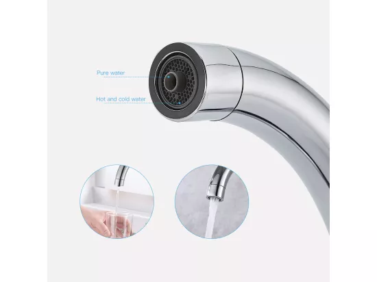 Auralum max Mitigeur de Cuisine 3 Voies,Robinet Cuisine Pivotant à 360°,Robinetterie Cuisine Eau Potable,avec Sortie Eau Filtrée,Acier Inoxydable