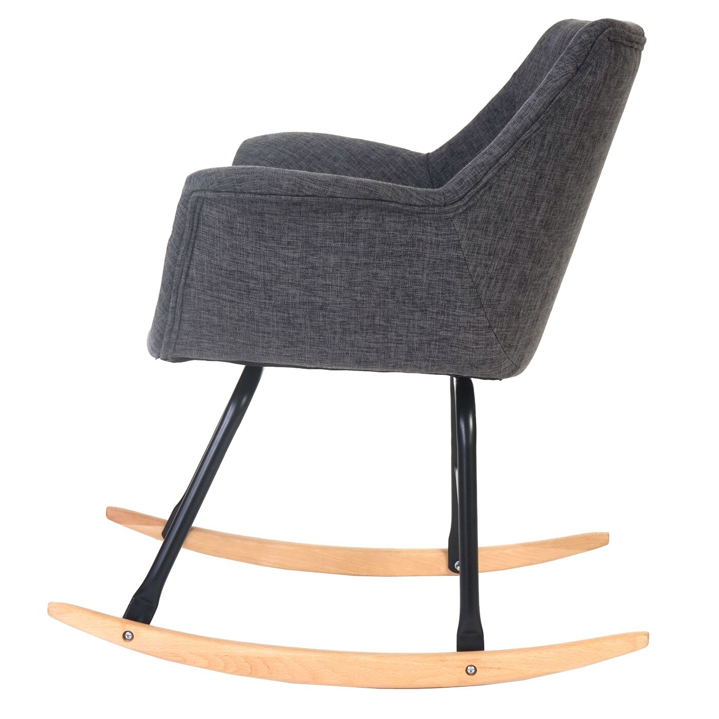 Schaukelstuhl Vaasa T820, Schwingsessel Relaxsessel ~ Textil, grau