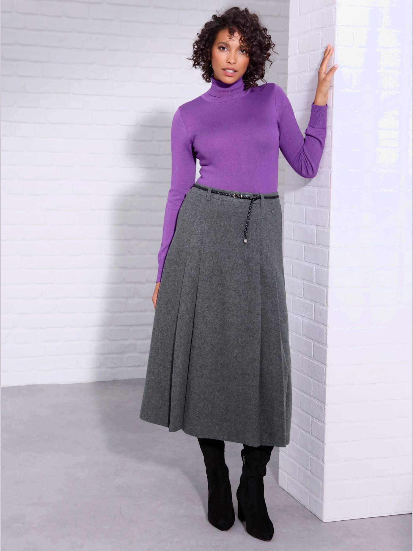Jupe en mélange laine 30% laine vierge (mérinos)