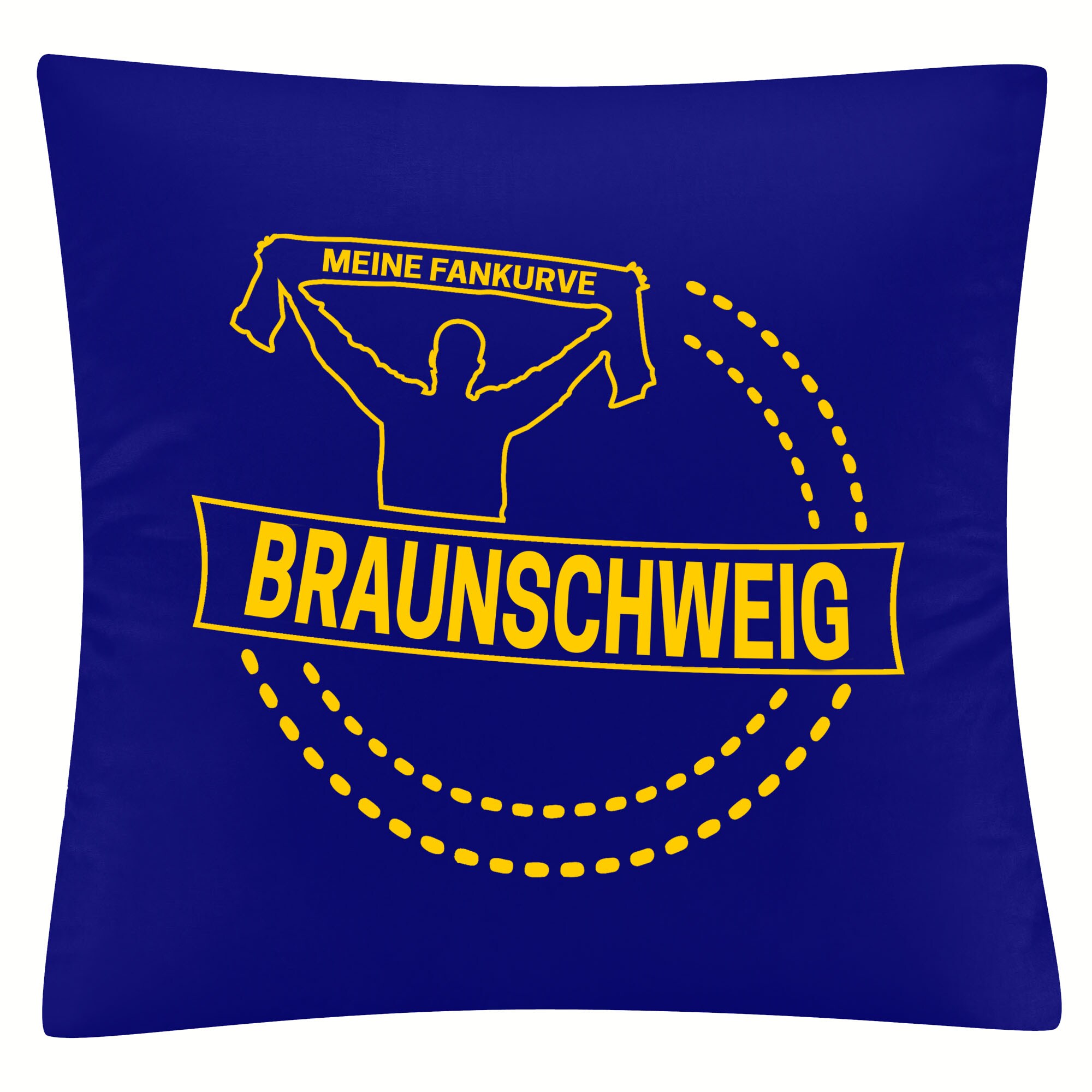 multifanshop® Kissenbezug - Braunschweig - Meine Fankurve - Druck gelb