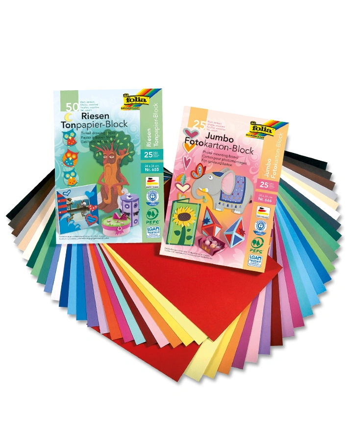 Tonpapier-Block RIESEN 50-teilig in bunt