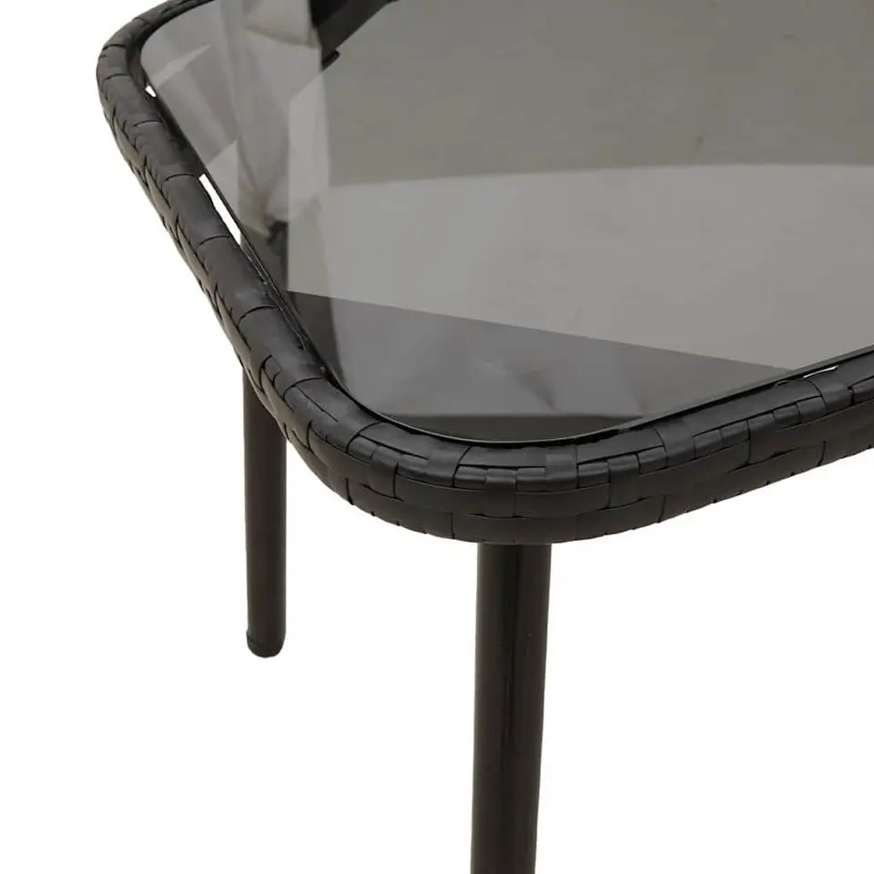 vidaXL - Salontafel - Zwart - Poly rattan - 90 x 45 x 43 cm