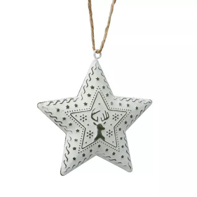 Étoile en métal à suspendre (H9 cm) White Christmas