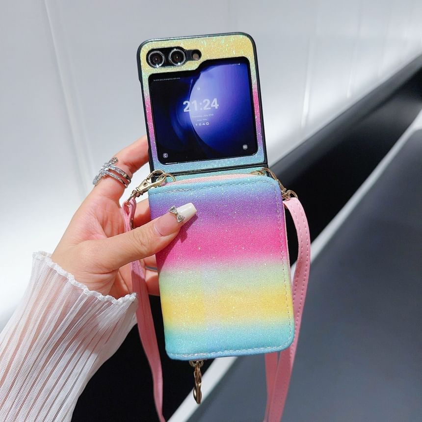Vachie - Telefoonhoesje met rits en lanyard - Samsung Flip