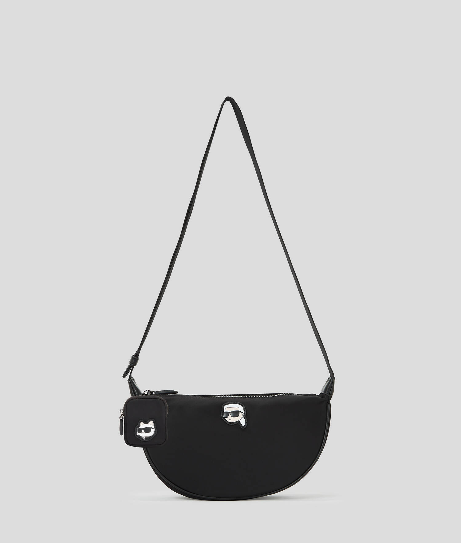 PETIT SAC DEMI-LUNE EN NYLON IKON - Noir