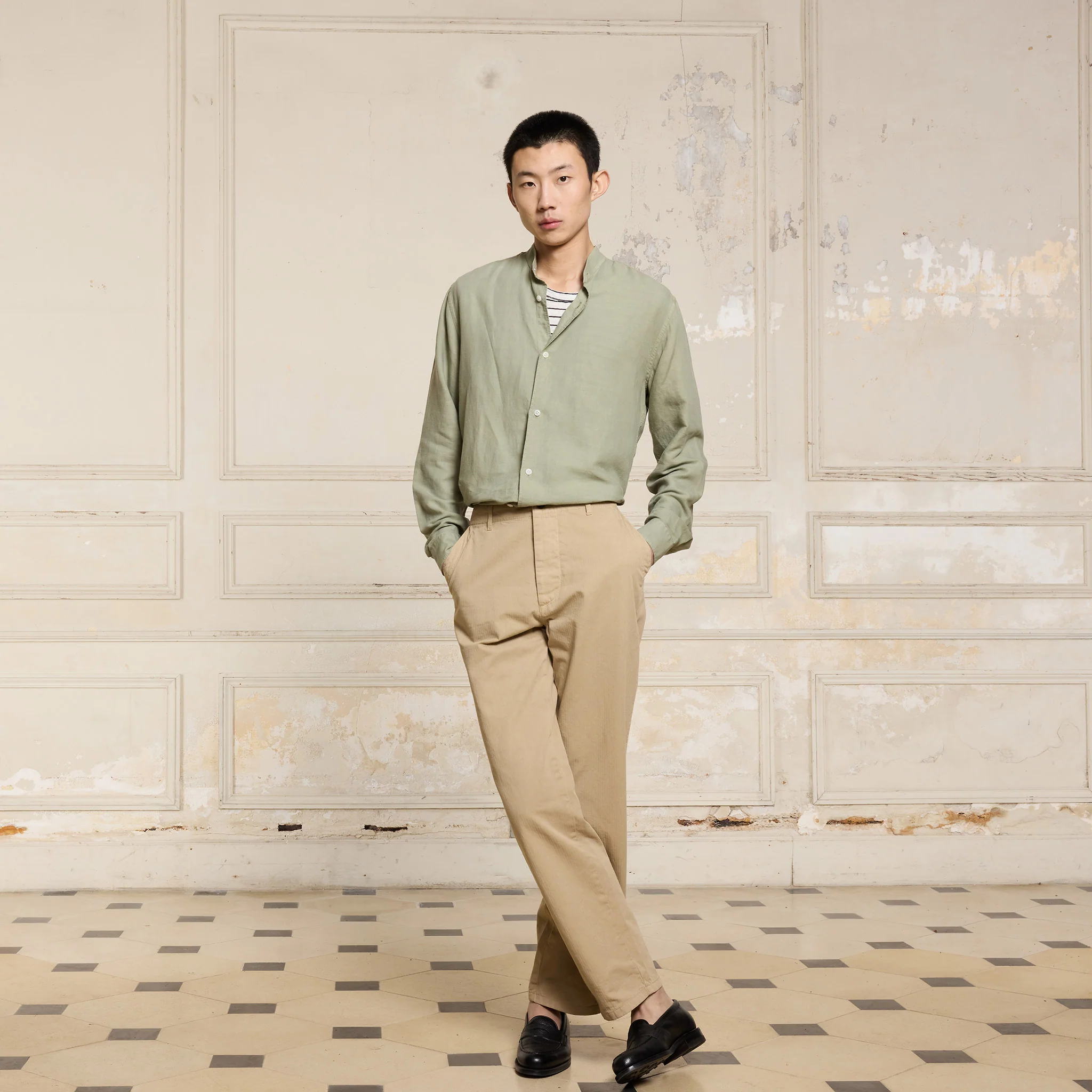 Beige military pants
