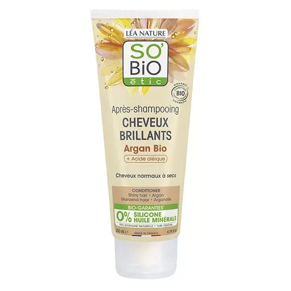 Condicionador So'Bio Étic Shiny Hair com Argan e Ácido Oleico Orgânico 200ml