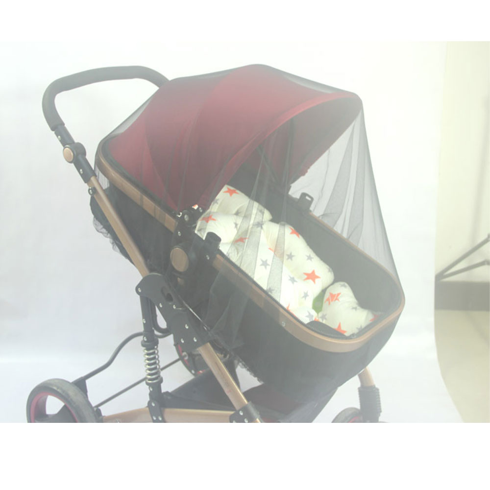 Kinderwagen Moskito Netz Baby Insektenschutz Buggy Mückennetz mit Gummizug - Schwarz