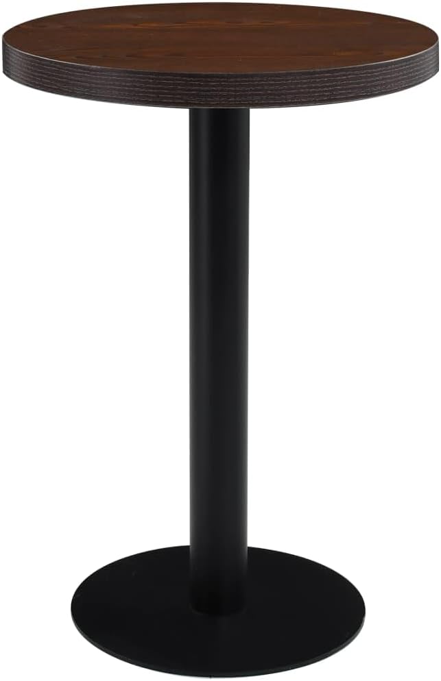 Bistrotisch Dunkelbraun 60 cm MDF Bartisch, Bistrotisch Bartheke für Hausbar, Wohnzimmer und Esszimme