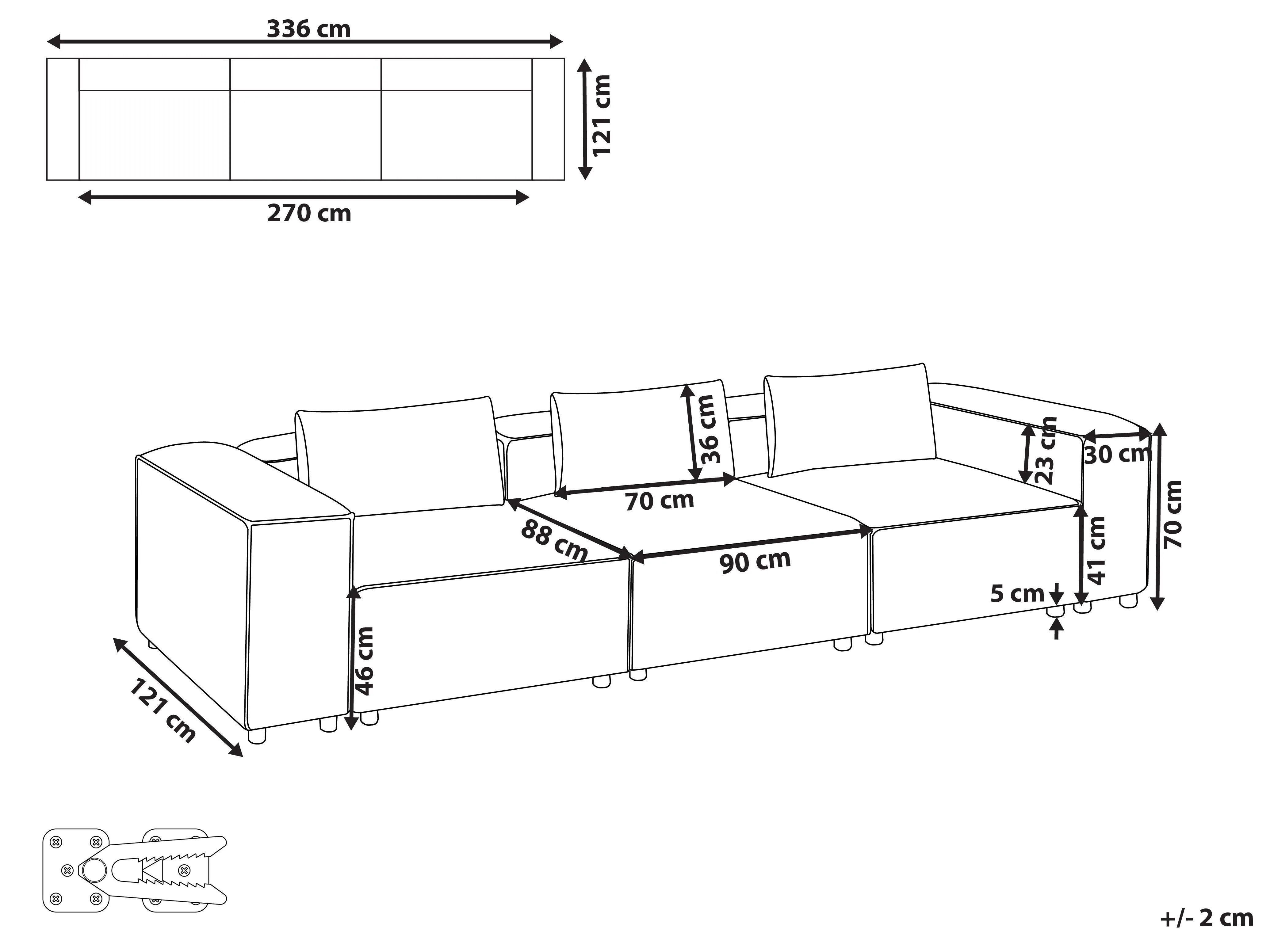 Modulaire bank 3-zits BRANDE Kunstleer Goudbruin