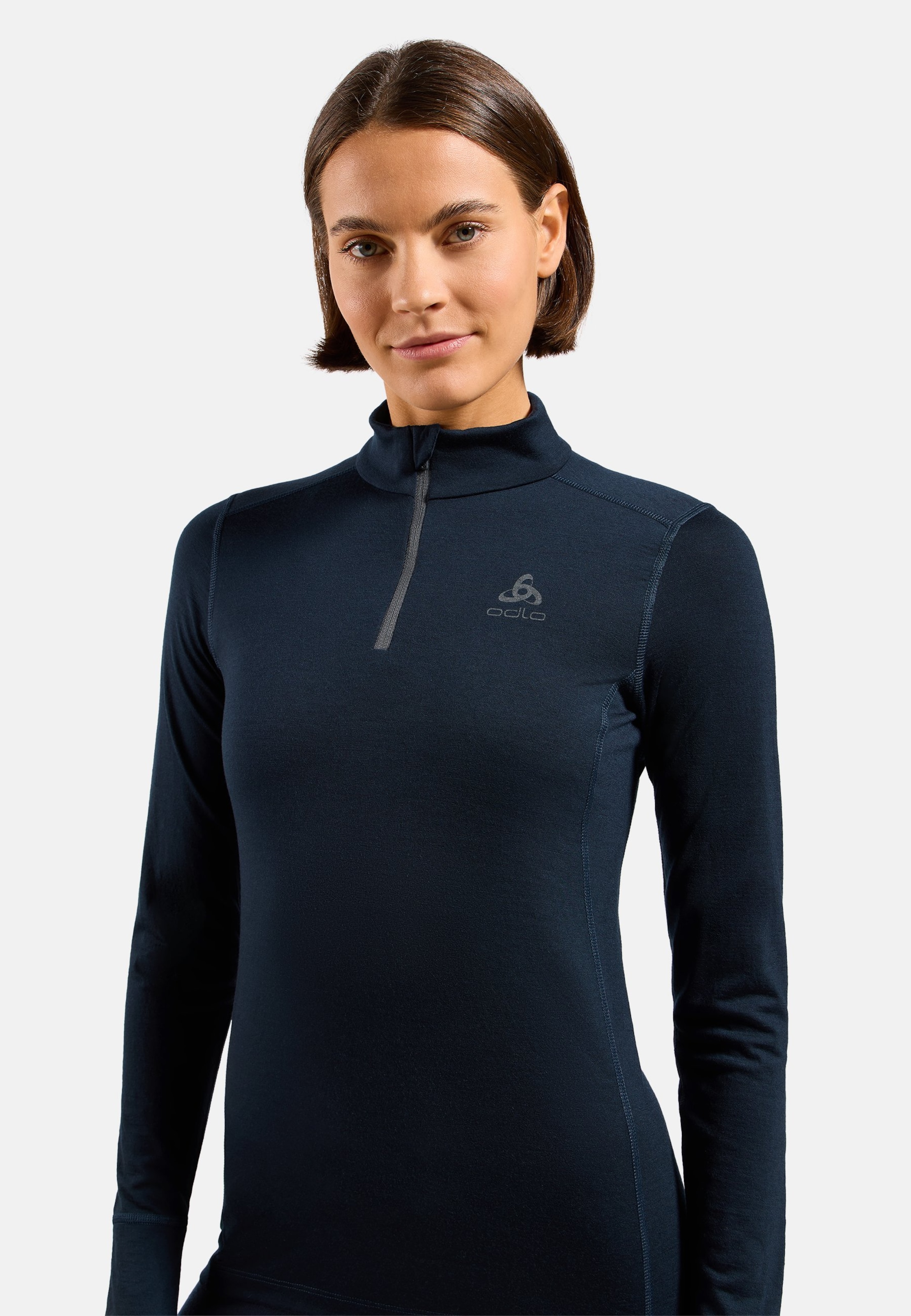 Natural Merino 200 Base Layer Half Zip in dark sapphire
