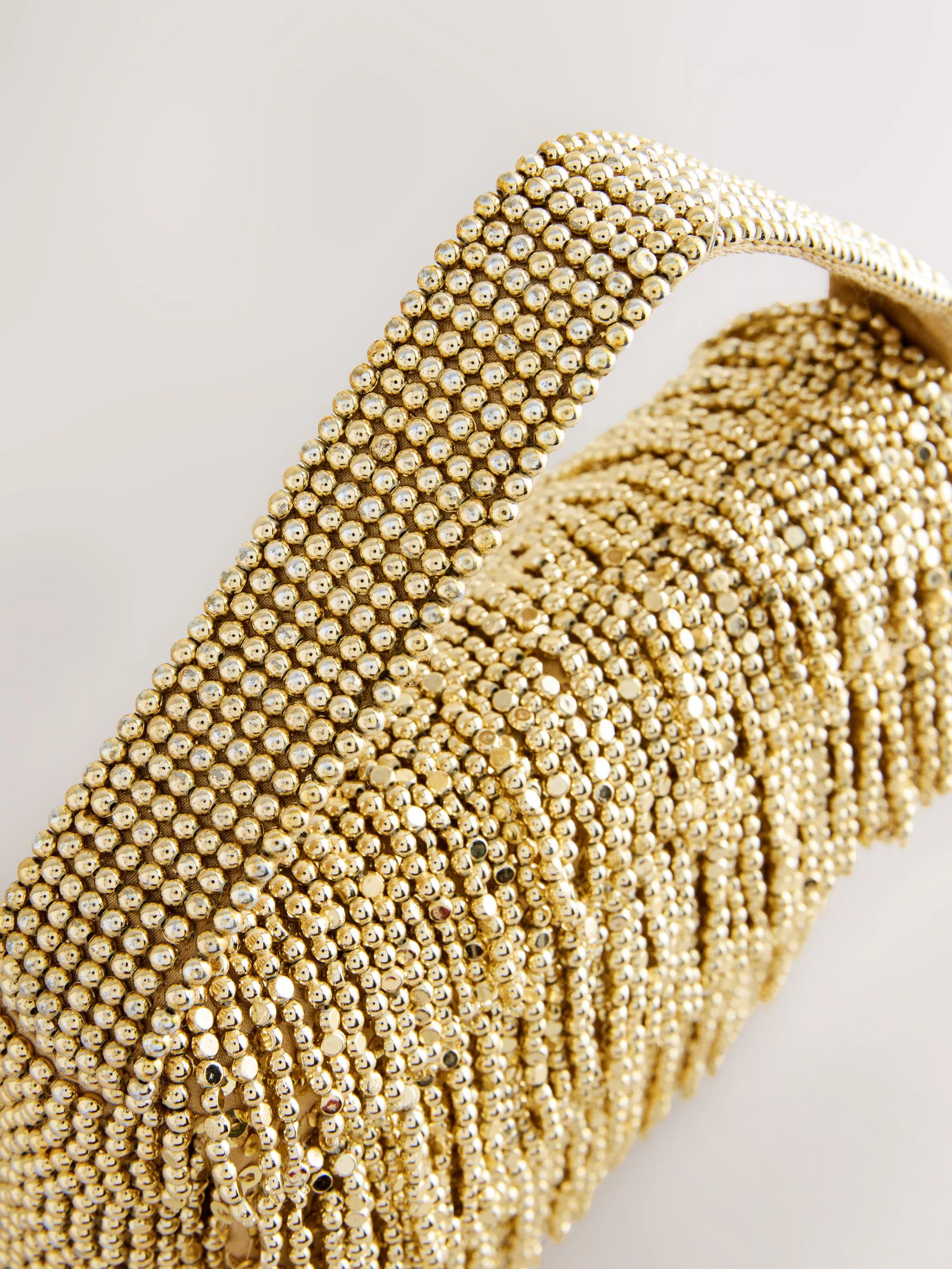 Goud - Mini Sparkle Beaded Hand Held Bag