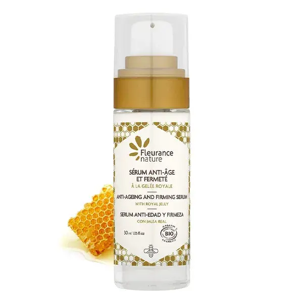 Fleurance Nature - Sérum antienvelhecimento e firmador com geleia real orgânica - Frasco com bomba dosadora de 30ml