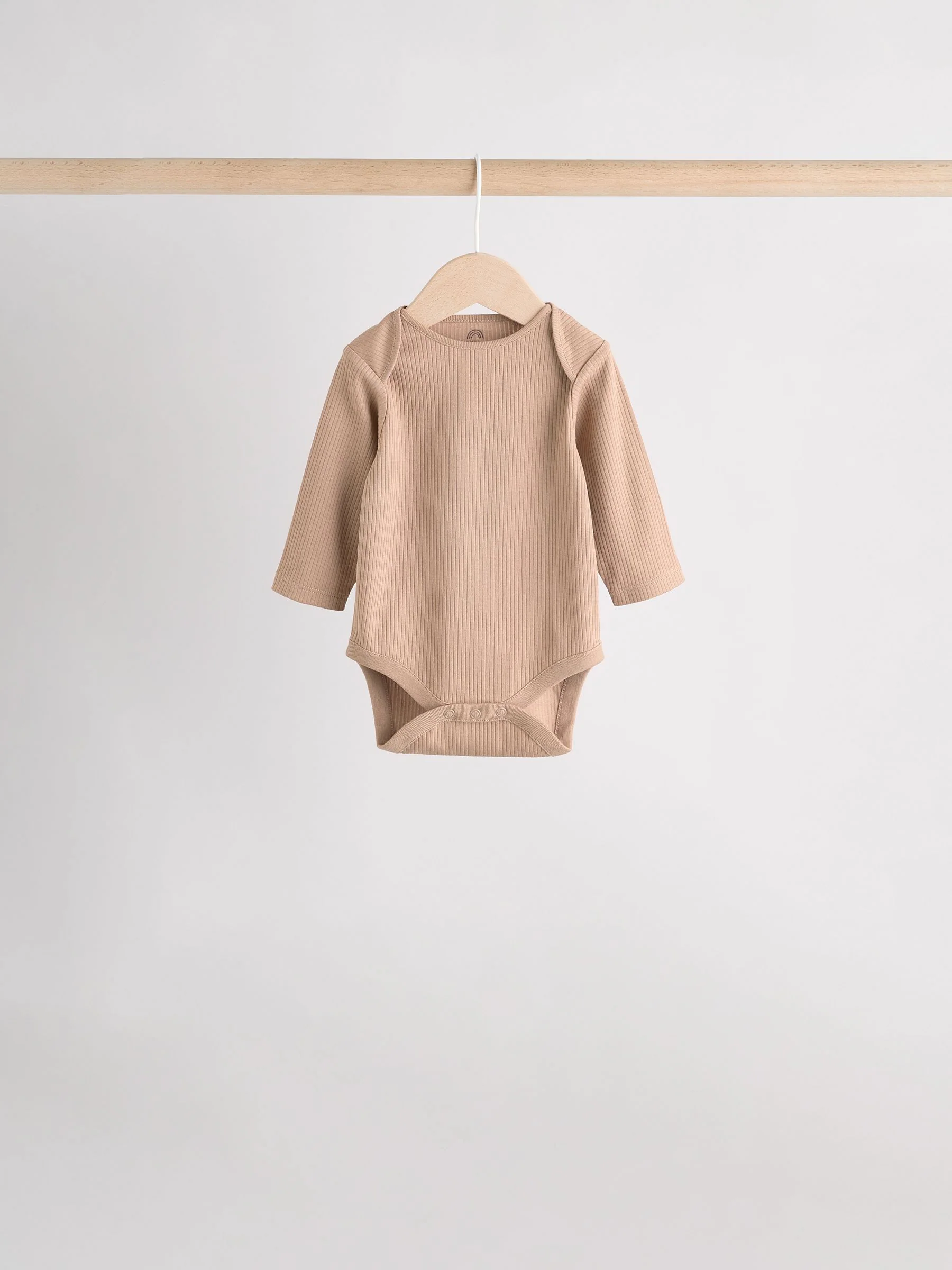 Crème - Set van 5 rompers met lange mouwen