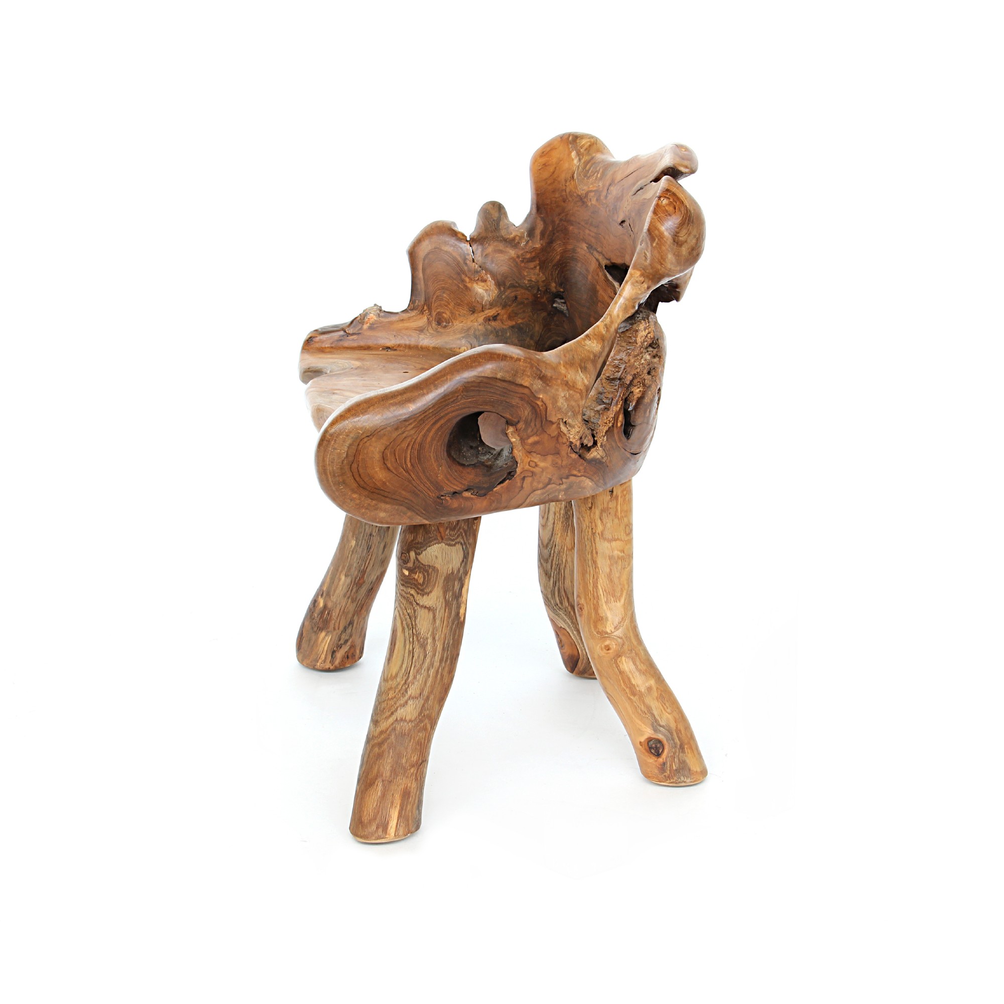 Wurzelholz-Sessel, Teak natur, T 50 cm, B 70 cm, H 70 cm von fischer's lagerhaus