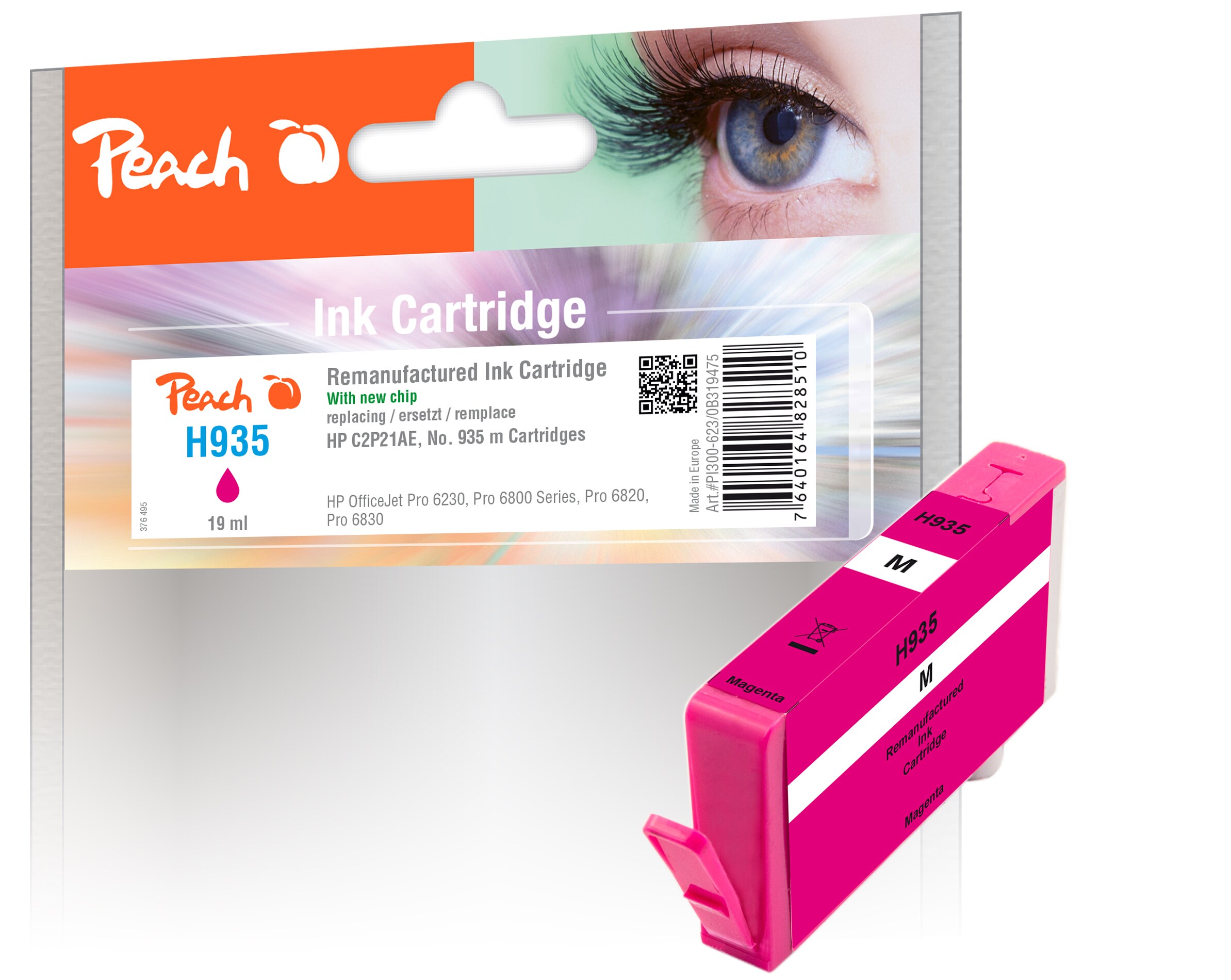 Peach HP 935 m Druckerpatrone ma ersetzt HP No. 935 m, C2P21A für z.B. HP OfficeJet Pro 6230, HP OfficeJet Pro 6830, HP OfficeJet 6815 (wiederaufbereitet)