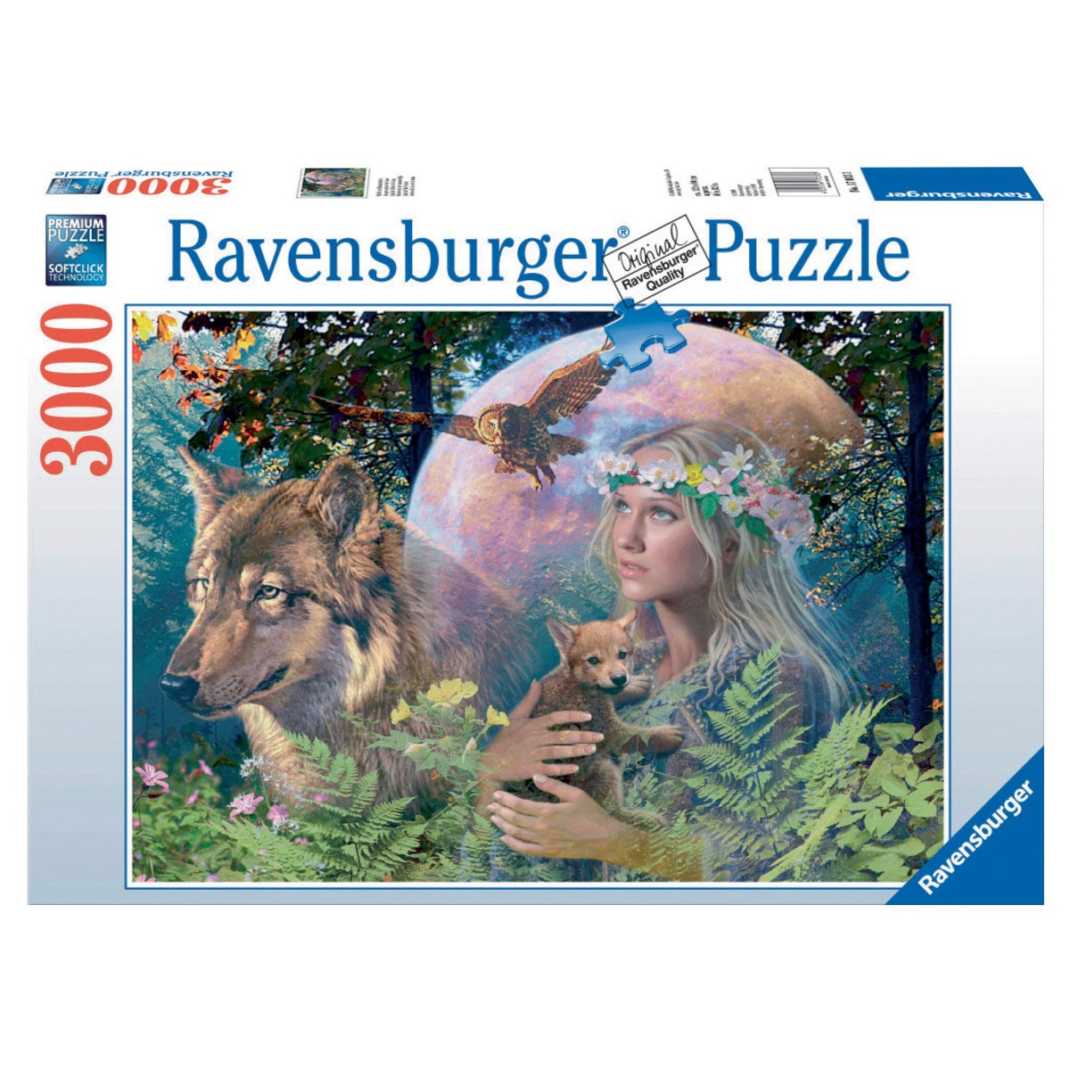 Puzzle 3000 pièces Loups au clair de Lune
