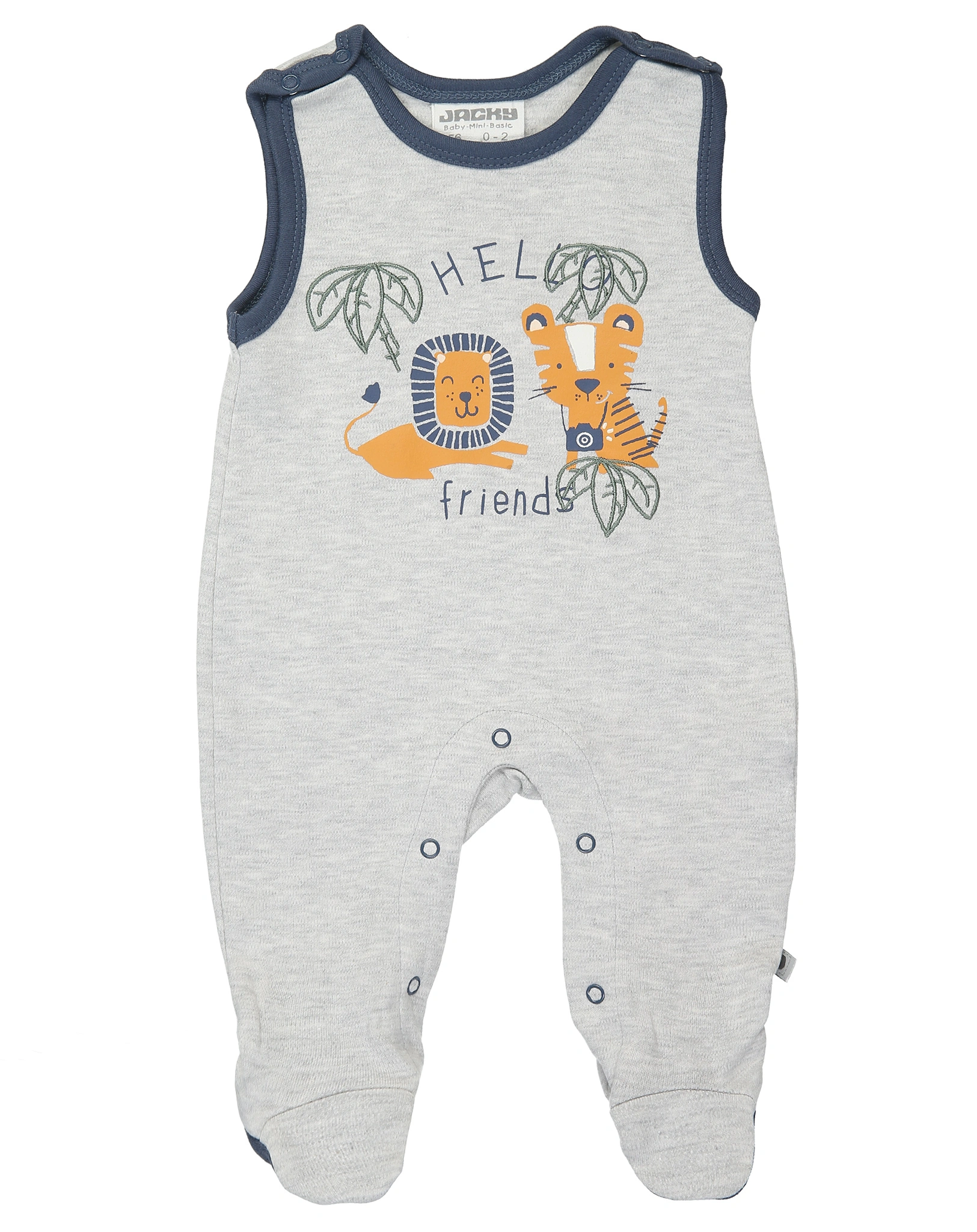 Strampler JUNGLE MOOD mit Langarmshirt in grau/indigo
