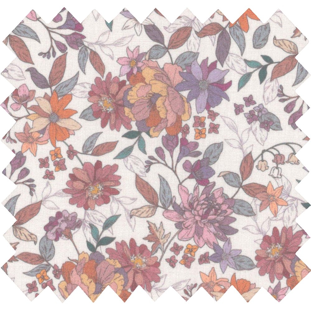 Tissu Coton Au Mètre Ex2233 Dahlia Rose Orange