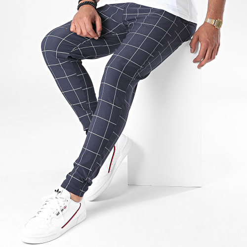 Pantalon A Carreaux 1719 Bleu Marine