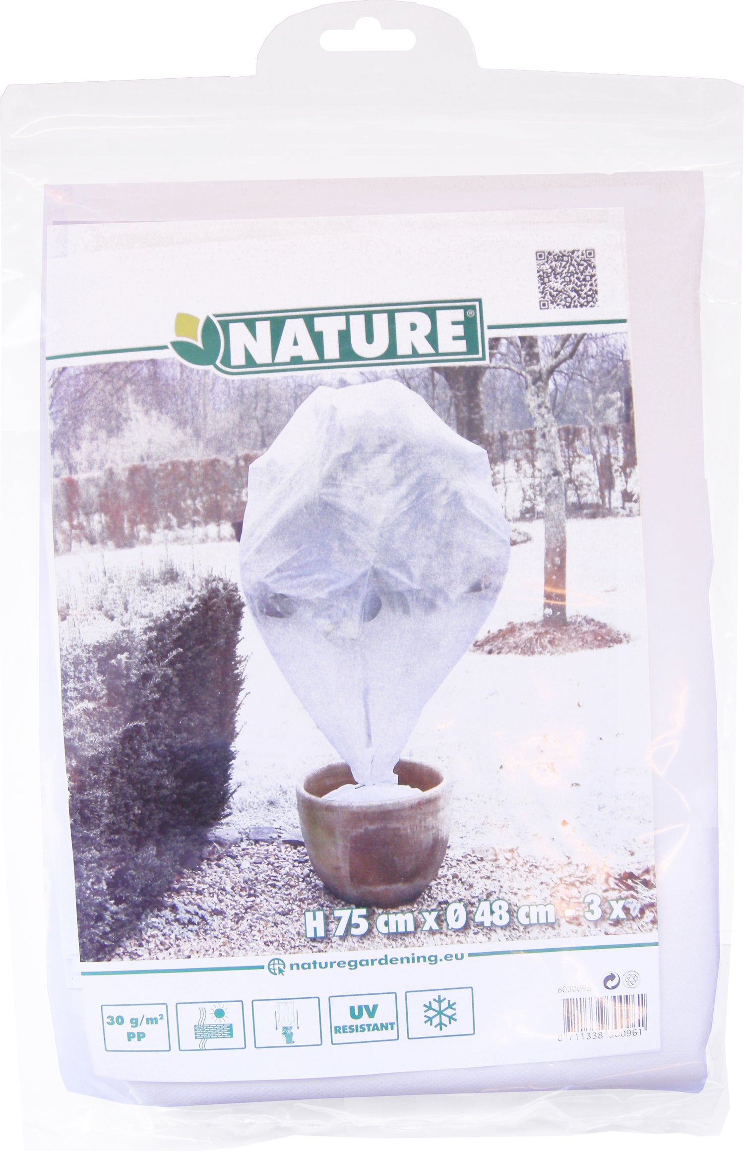 Nature winterhoes 75 x 75cm 30 g/m² wit 3 stuks
