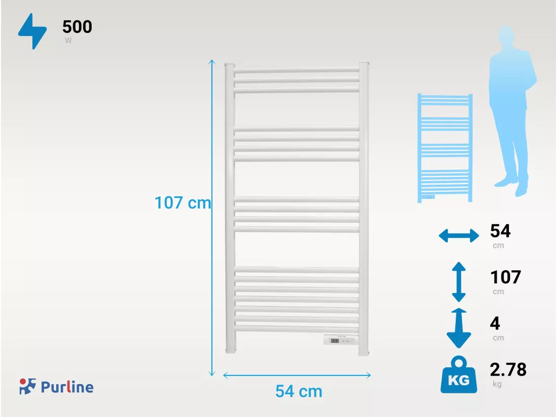 Sèche-serviettes avec minuterie 500W