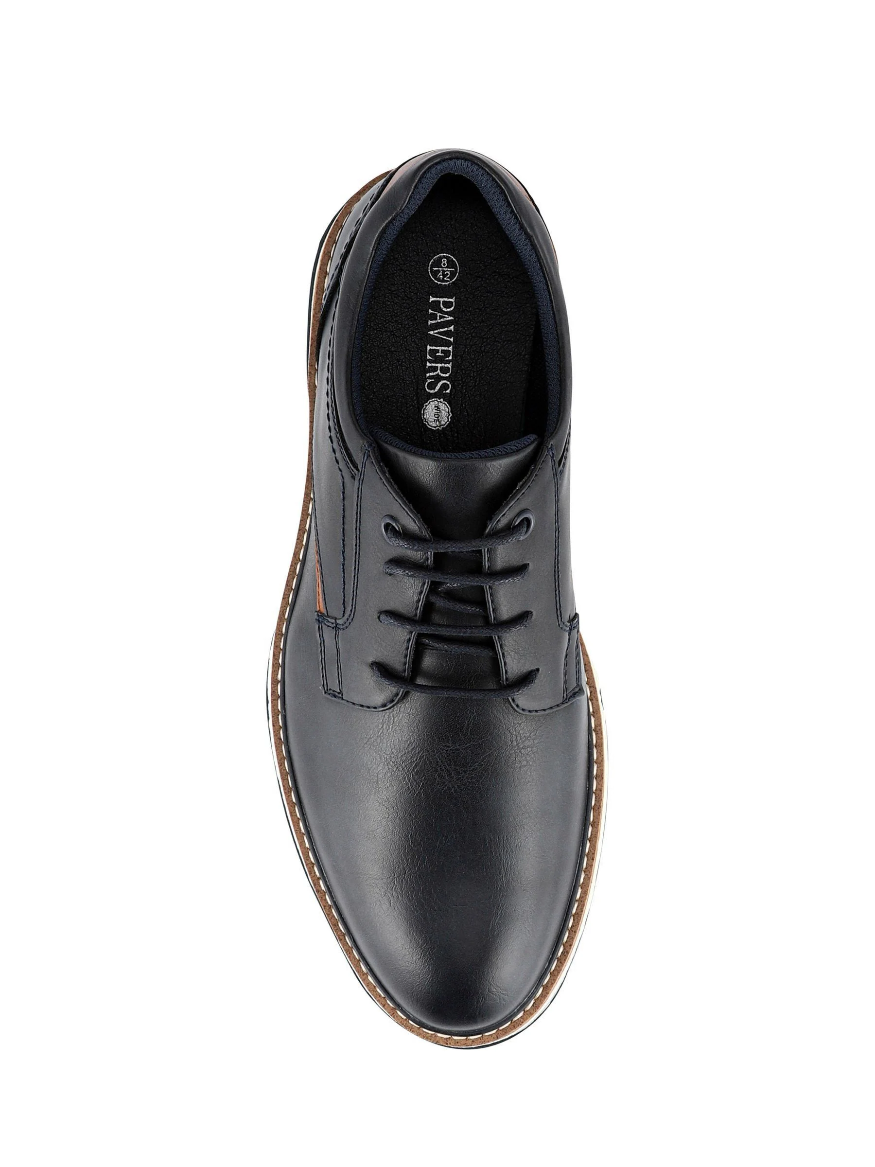 Blauw - Pavers Wide Fit Lace-Up Casual Shoes
