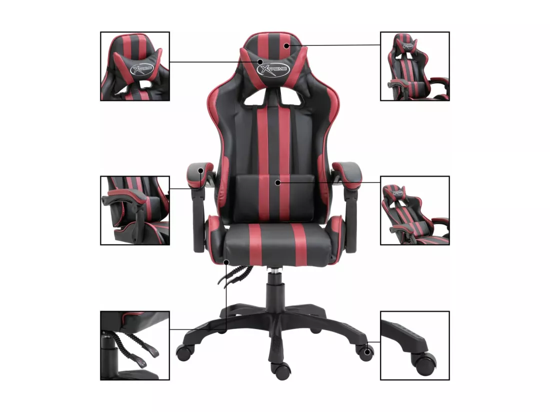 Chaise de jeu Rouge bordeaux Similicuir