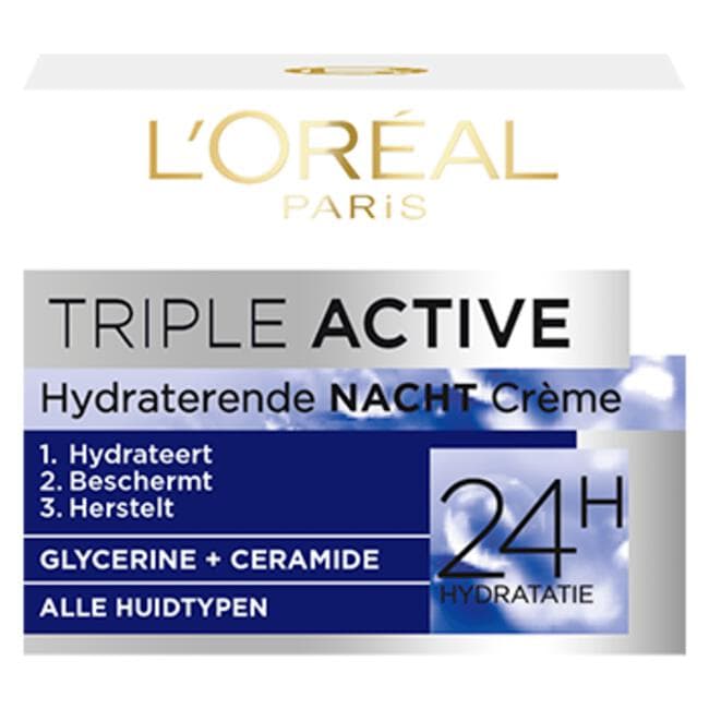 L'Oréal Paris Triple Active Hydraterende Nachtcrème 50 ML