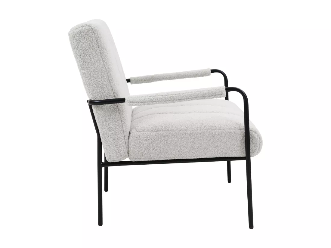 Fauteuil de salon SVITA KYLE Chaise rembourrée Chaise d'appoint Salon avec accoudoir Blanc