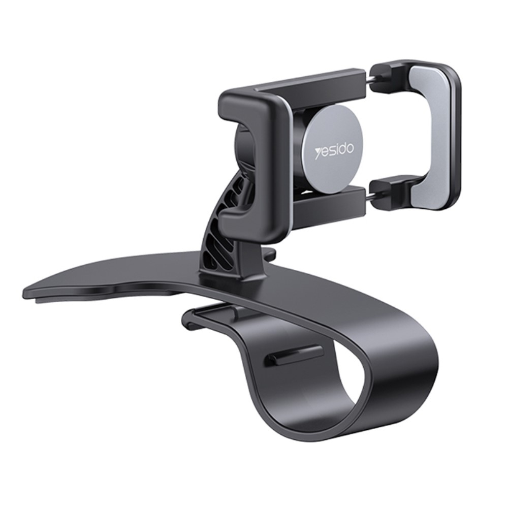 Verstellbare Auto KFZ 360 Grad Smartphone Clip-On Halterung für Armaturenbrett / Cockpit - Schwarz