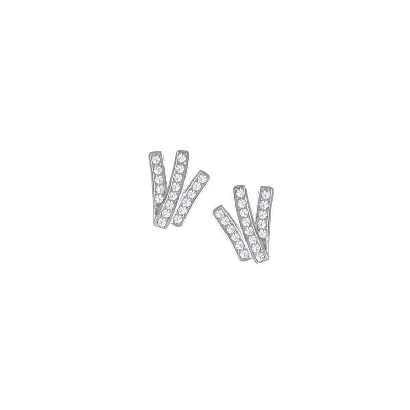 Boucles d'oreilles argent 925 rhodié et oxydes de zirconium
