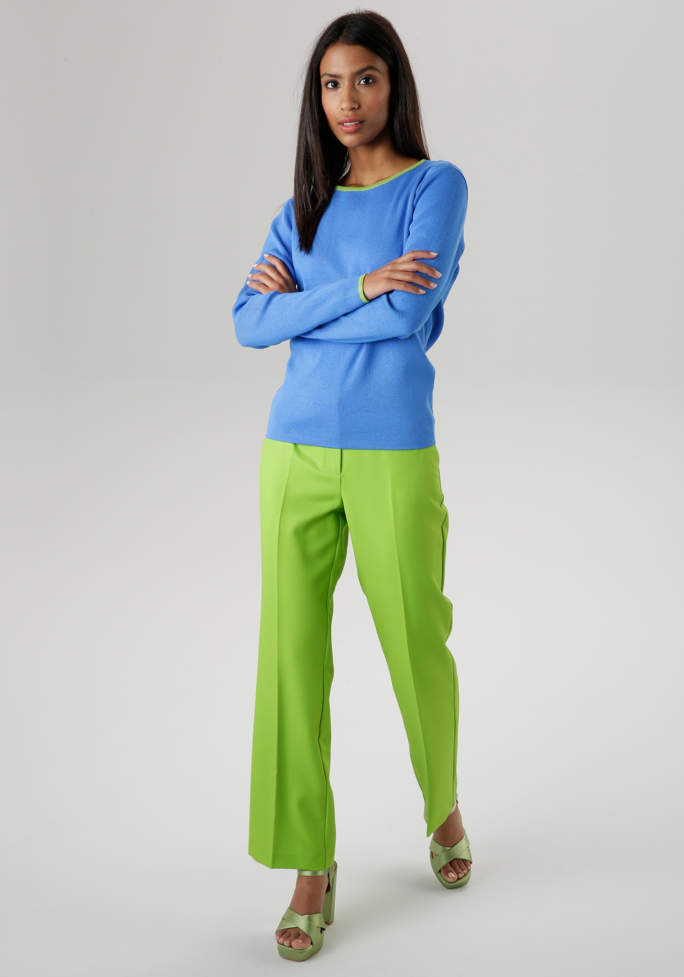 Aniston SELECTED Strickpullover , mit kontrastfarbenen Streifen