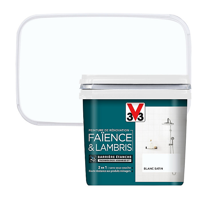 Peinture de rénovation faïence et lambris V33 blanc satin 750ml