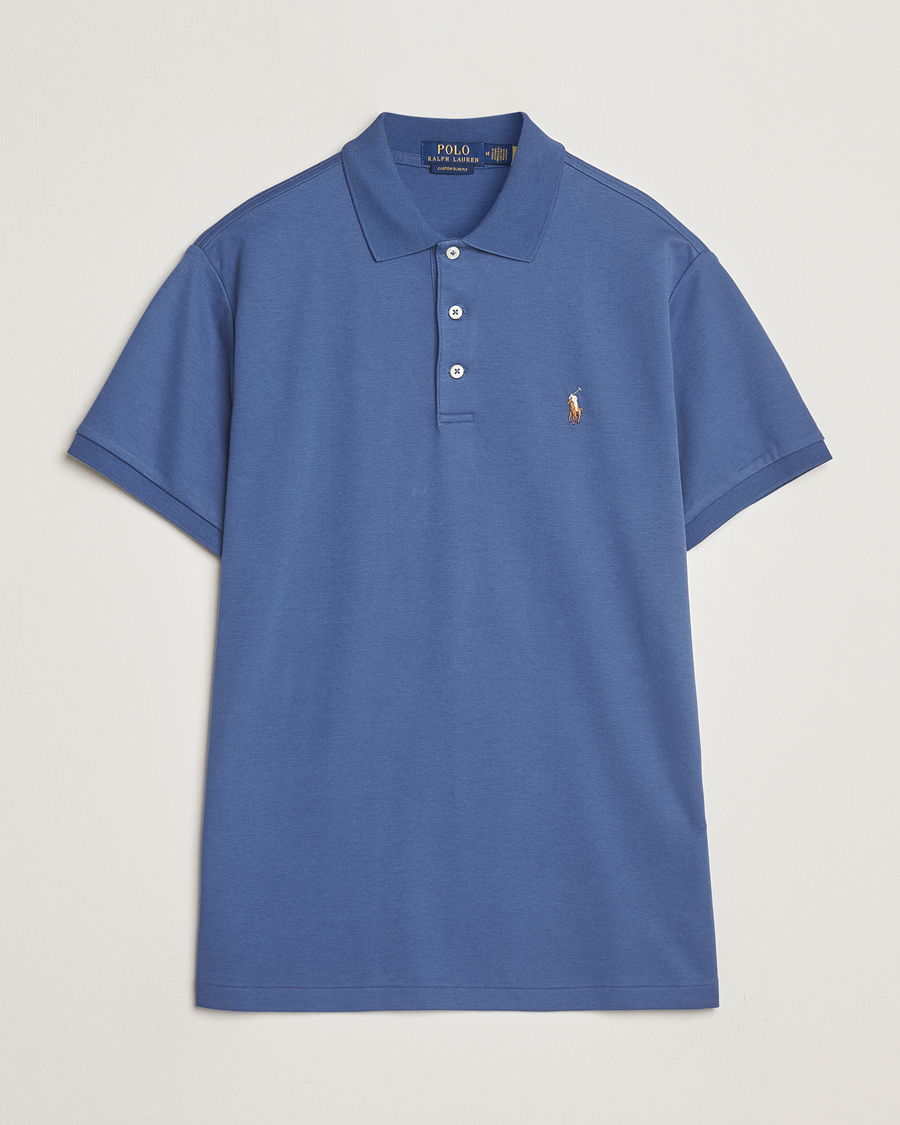 Polo Ralph Lauren Luxury Pima Cotton Polo Earth Blue