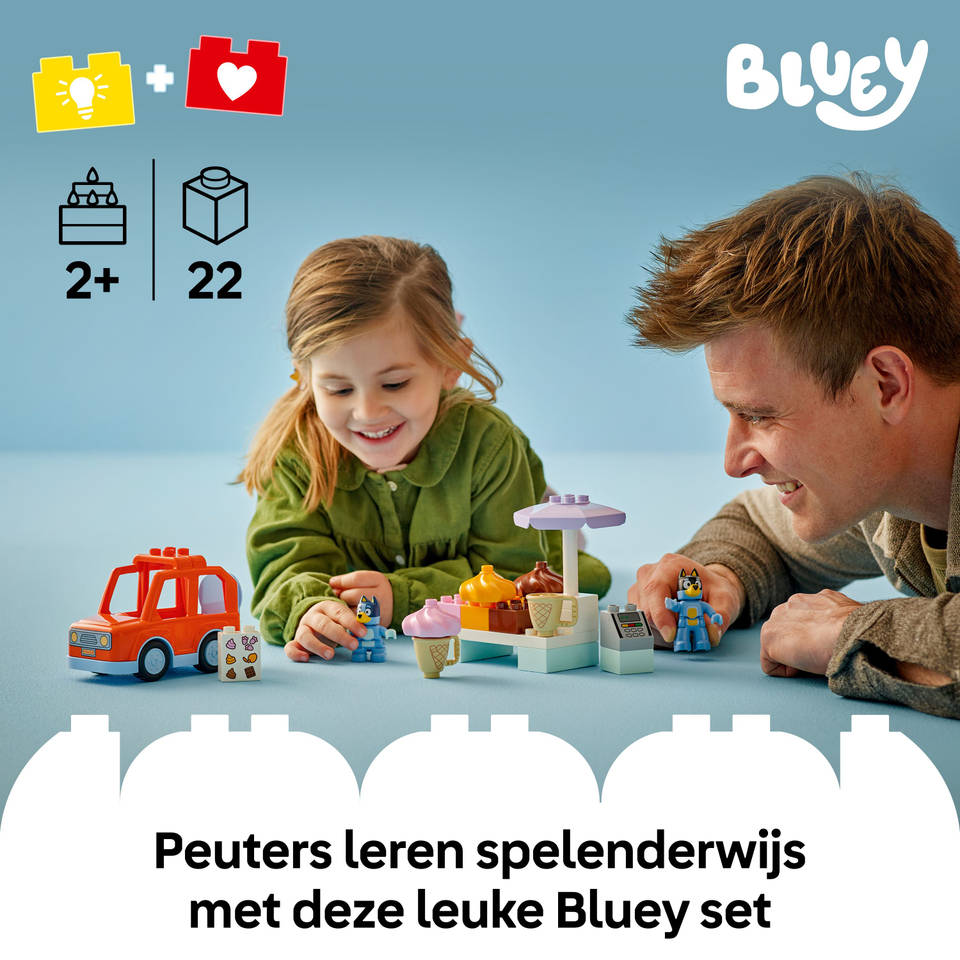 LEGO DUPLO Bluey een ijsje halen met Bluey 10458