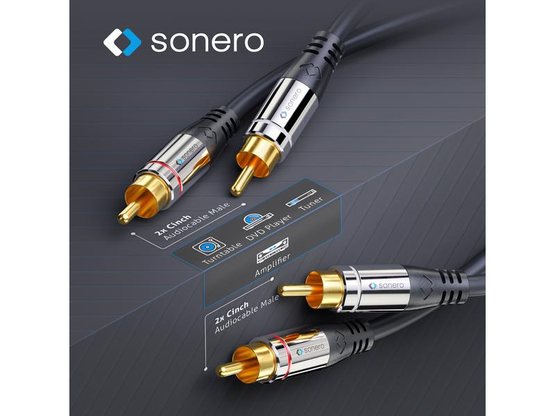 sonero Audio-Kabel Cinch - Cinch 3 m sonero 2x Cinch Stereo Audio Kabel