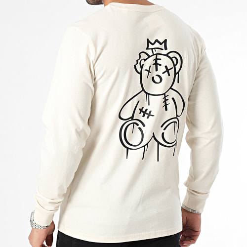 Tee Shirt Manches Longues Nounours King Beige Noir