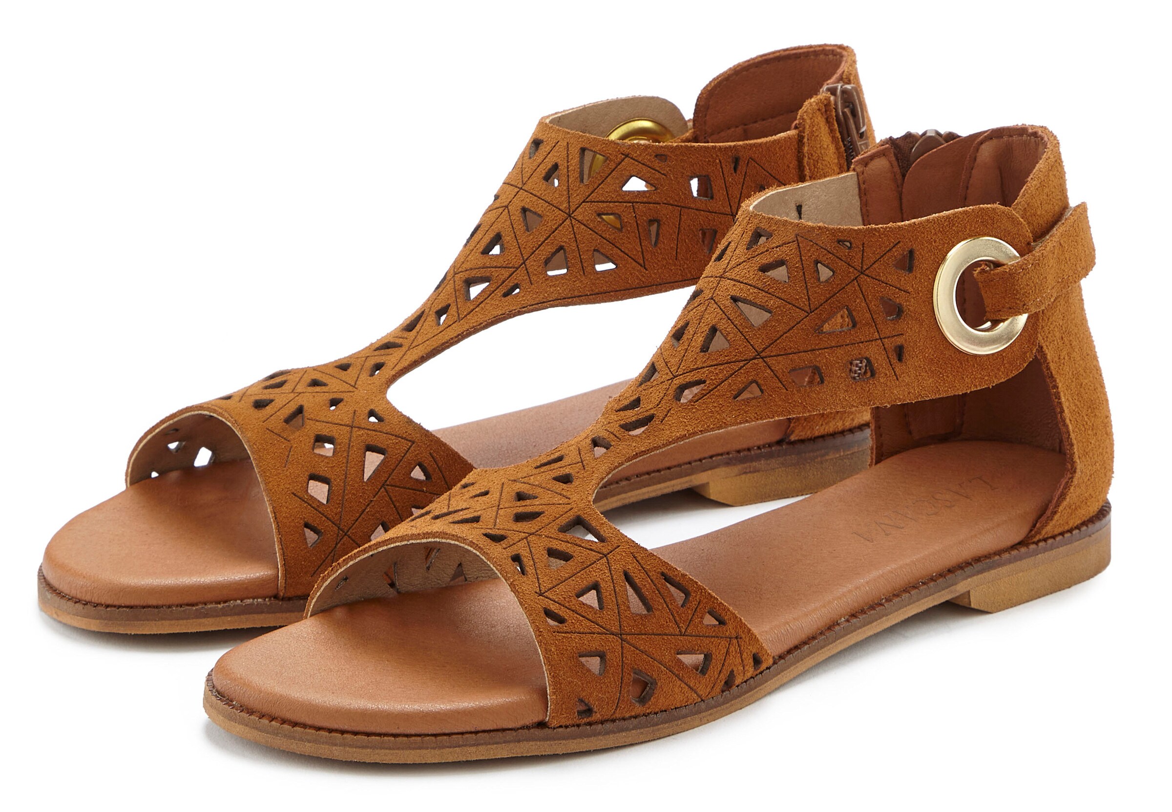 LASCANA Sandale in camelfarben