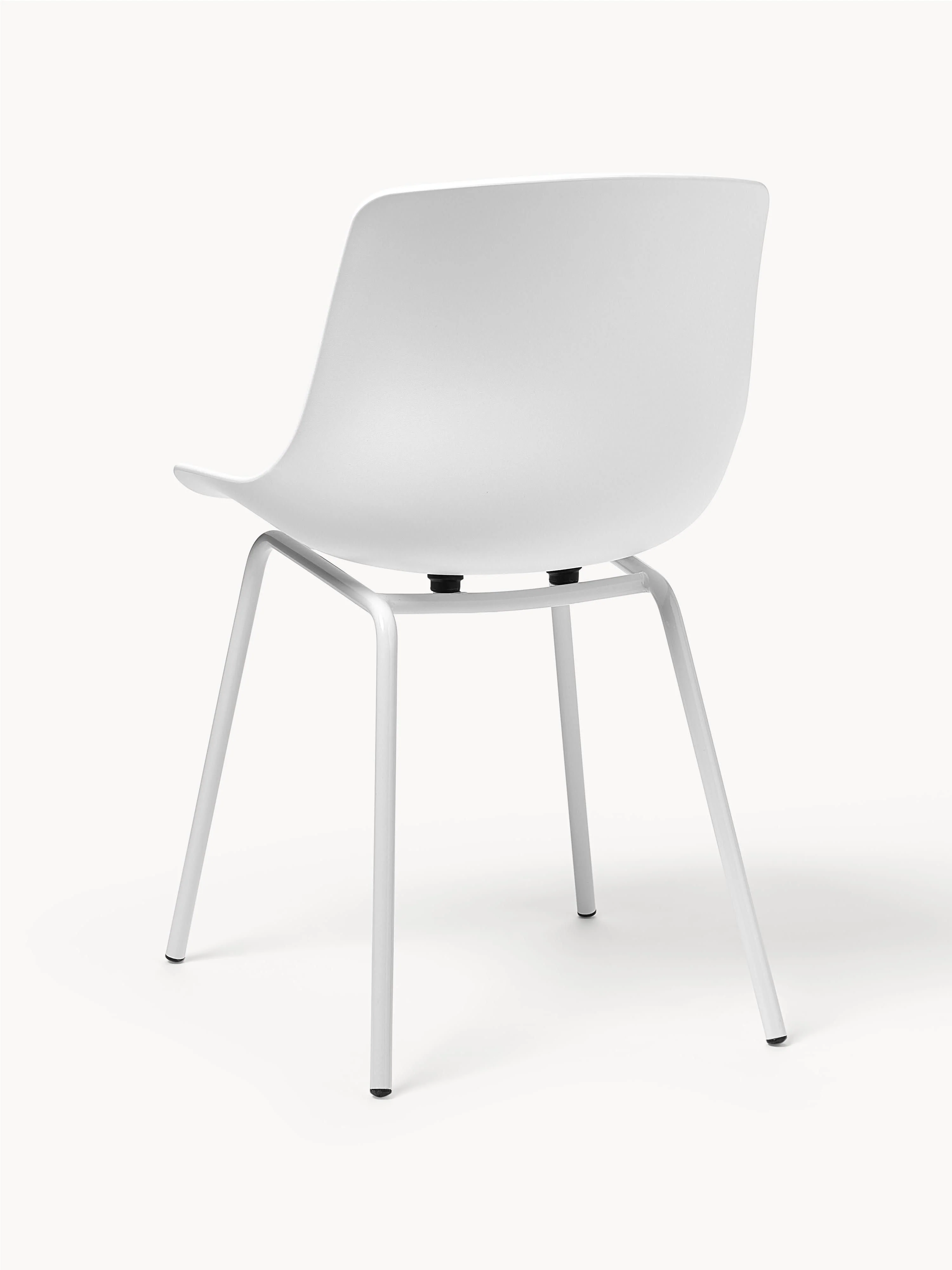 Kunststoffen stoelen Dave met metalen poten, 2 stuks