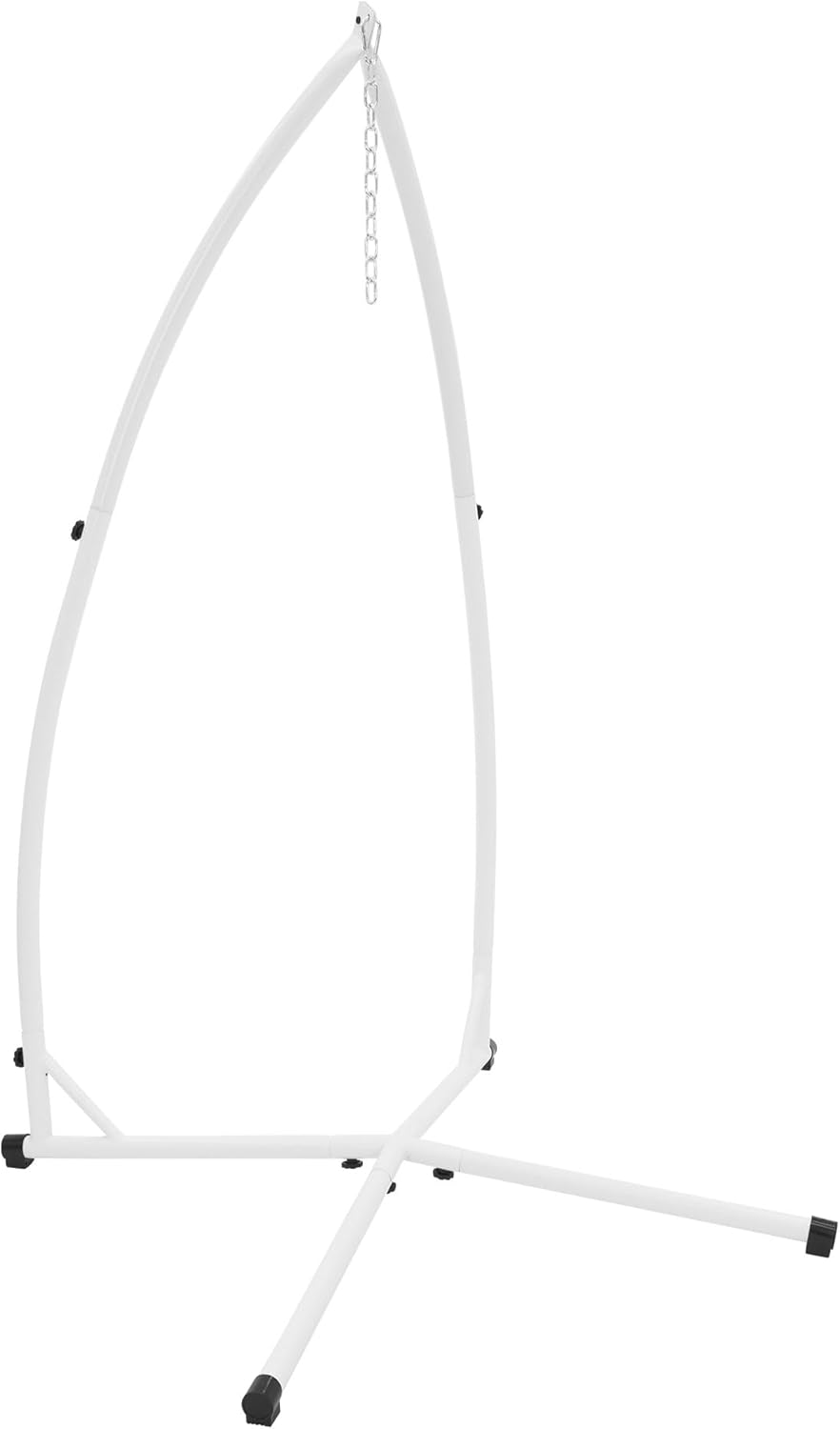 ECD Germany Hängesesselgestell Weiß, 208 cm, Belastung bis 120 kg, stabil & sicher, Stahlrohr, Freistehendes Hängestuhlgestell Hängesessel Hängestuhl Metallgestell Hängesesselständer Hängesitzständer