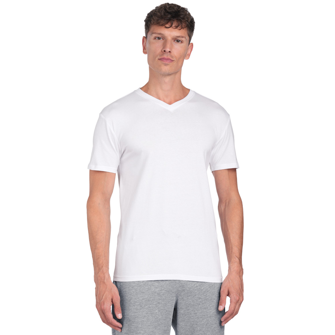VanVaan 2 Herren T-Shirts mit V-Ausschnitt weiss