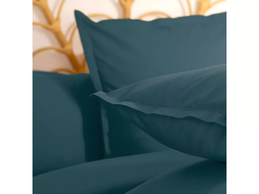 Taie d'oreiller en Coton Bleu Orage 63 x 63 cm